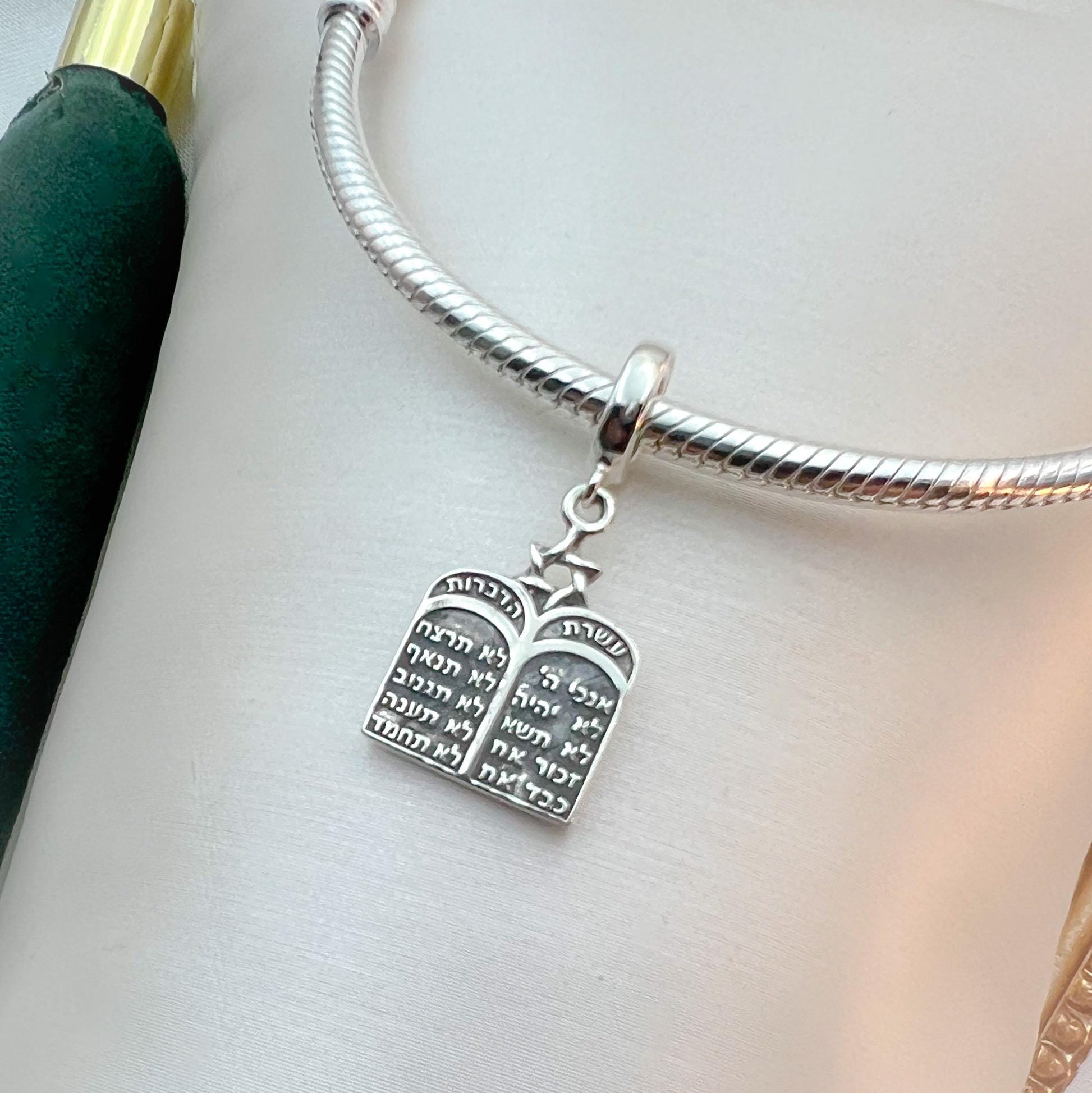 Ten Commandments Charm in Sterling Silver 925 – Perfect for Pandora Bracelets