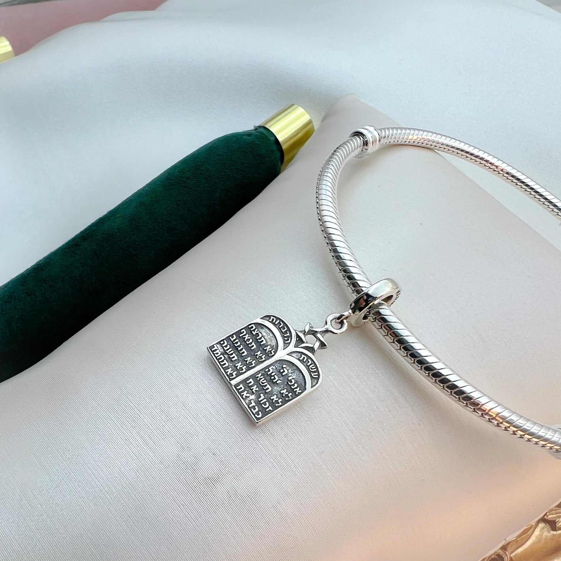 Ten Commandments Charm in Sterling Silver 925 – Perfect for Pandora Bracelets