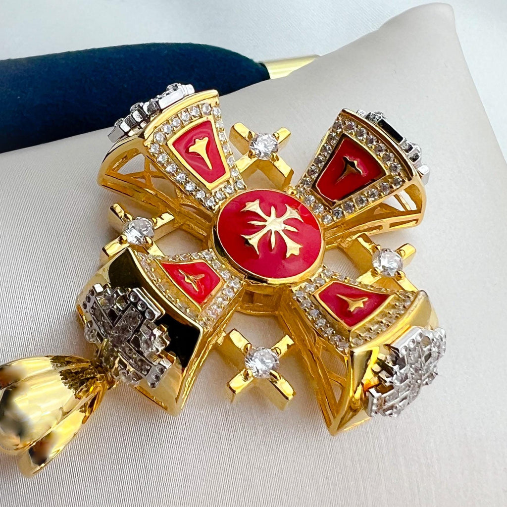 Jerusalem Cross Pendant | The Light of Faith Crafted in Gold and Silver
