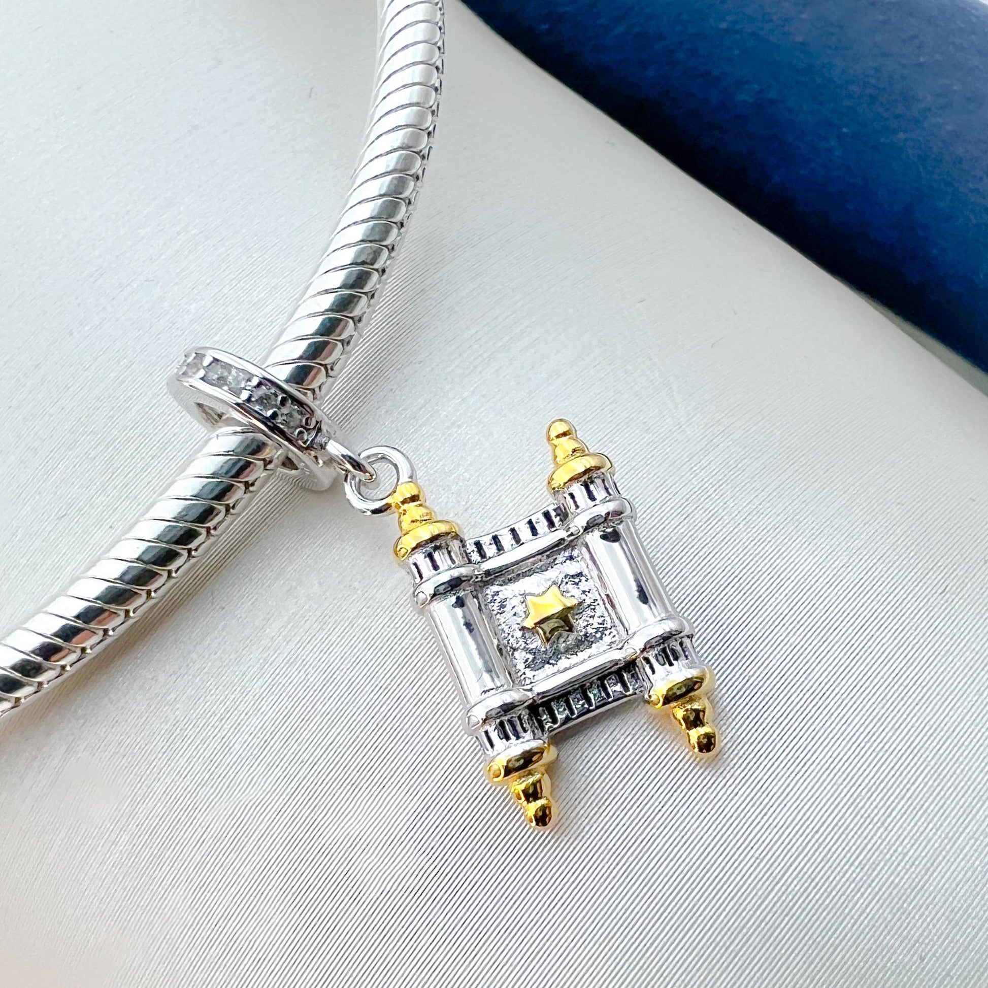 Torah Scroll Charm in Silver 925 and Gold - Perfect for Pandora Bracelets