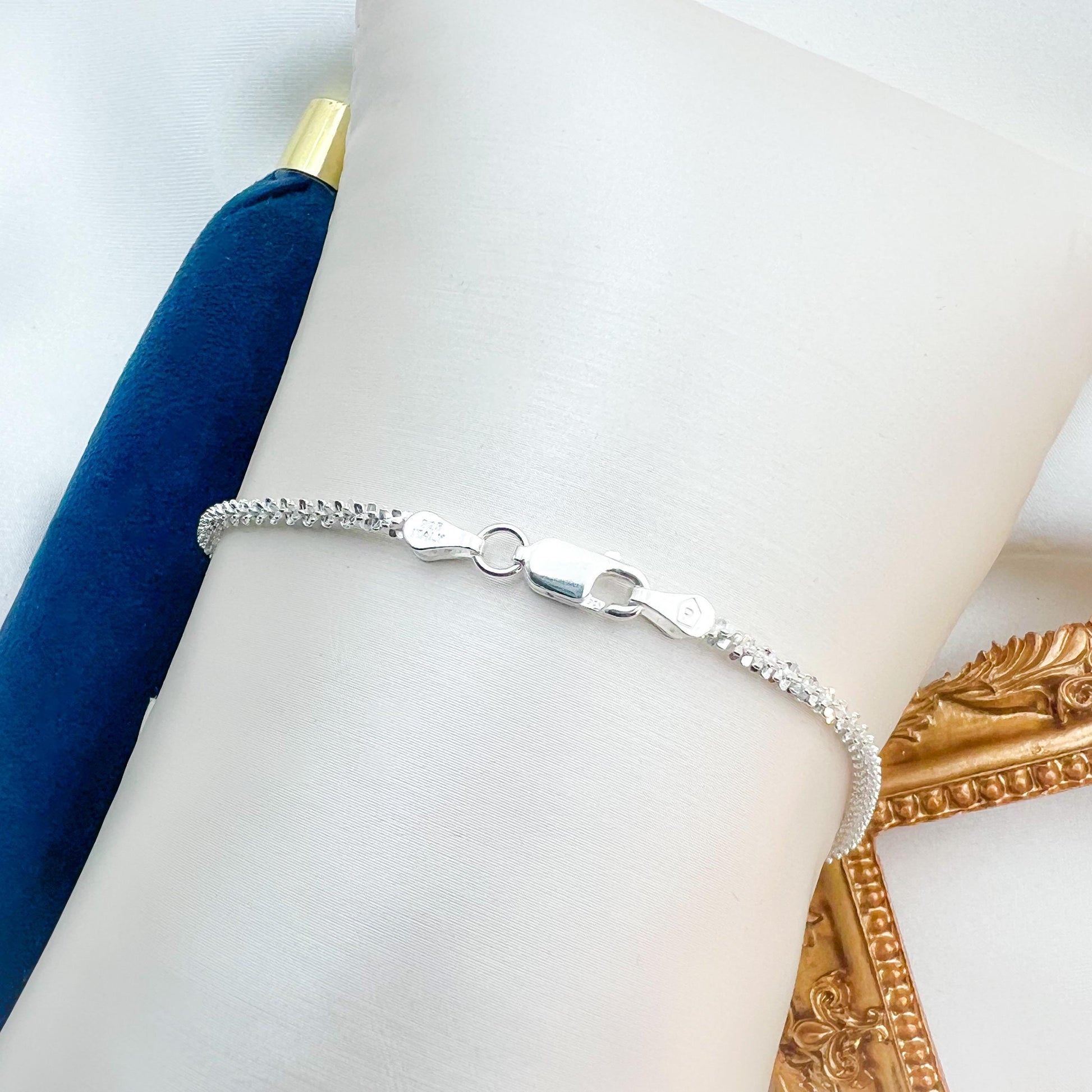 Stylish Silver 925 Popcorn Chain Necklace