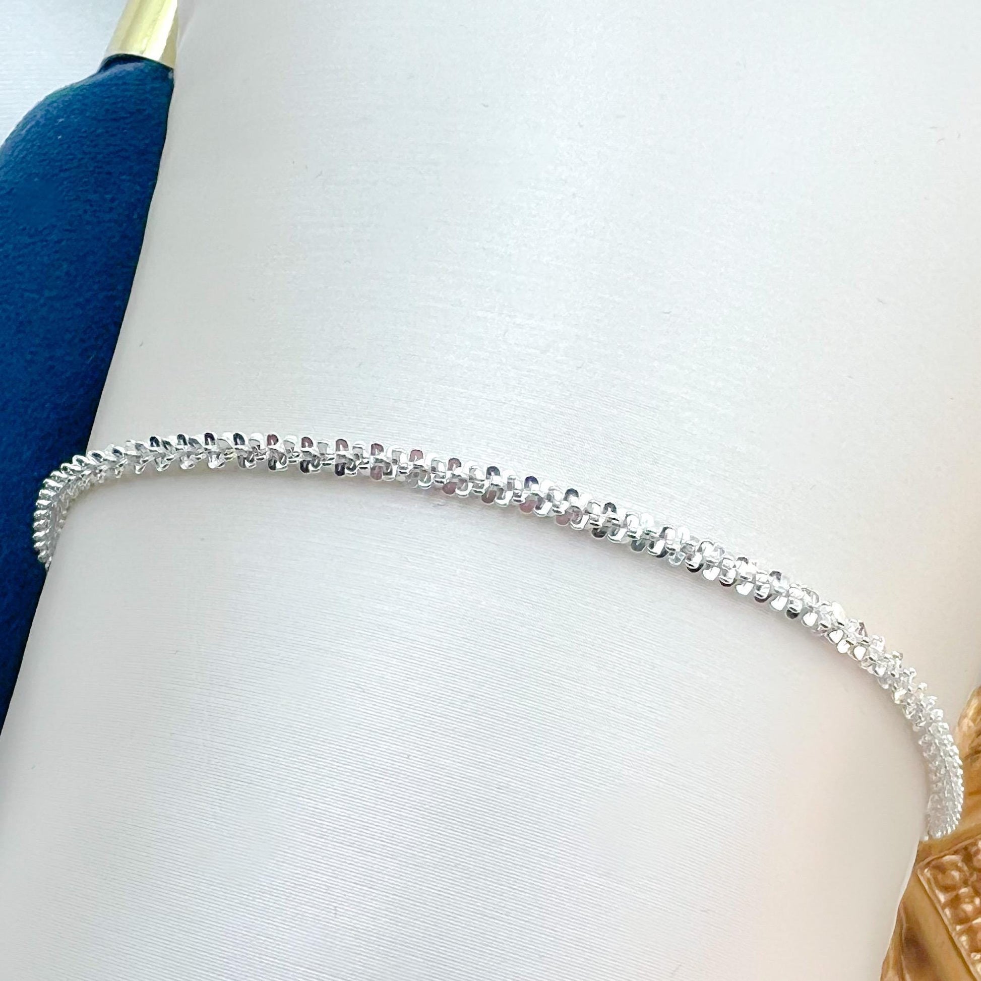 Stylish Silver 925 Popcorn Chain Necklace