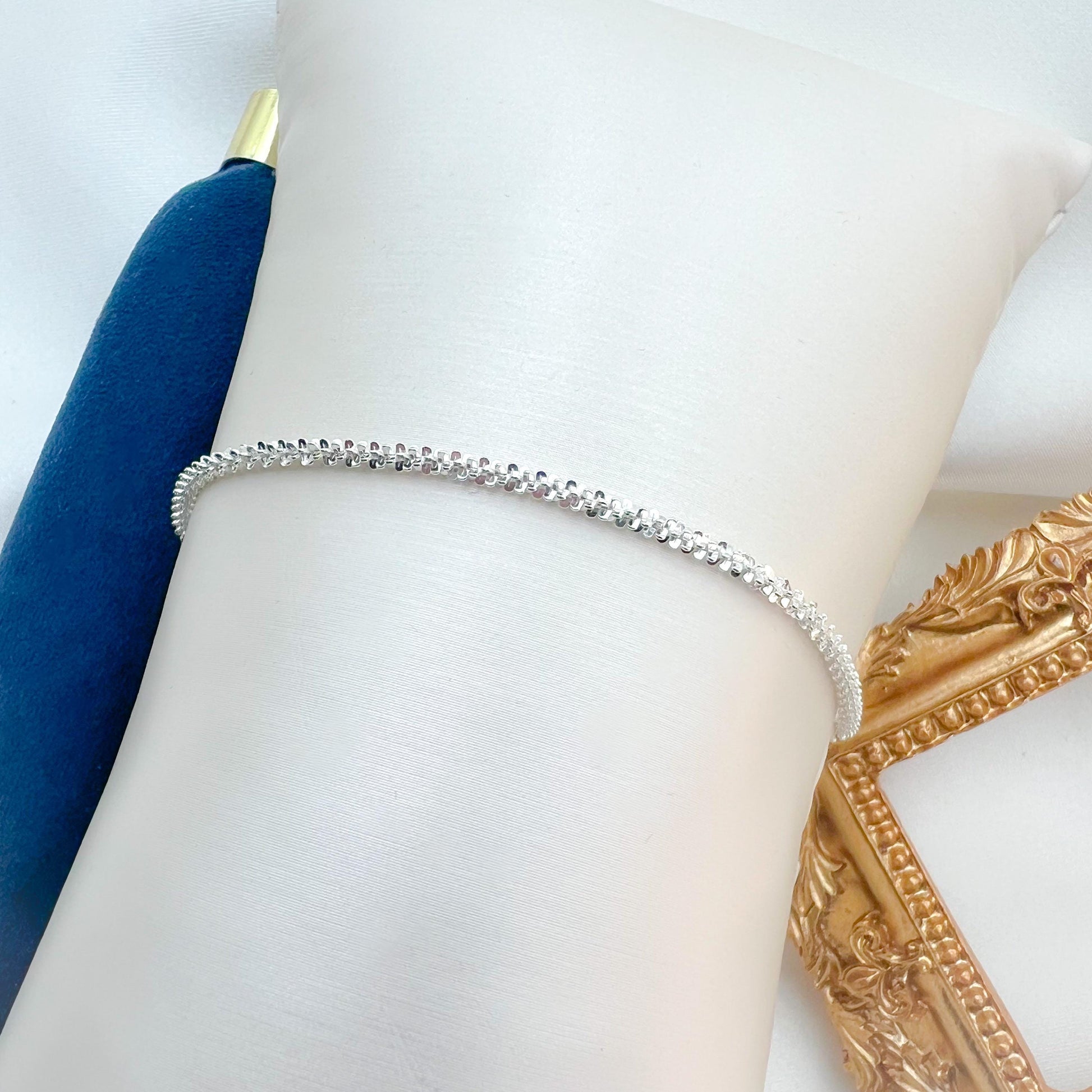 Stylish Silver 925 Popcorn Chain Necklace