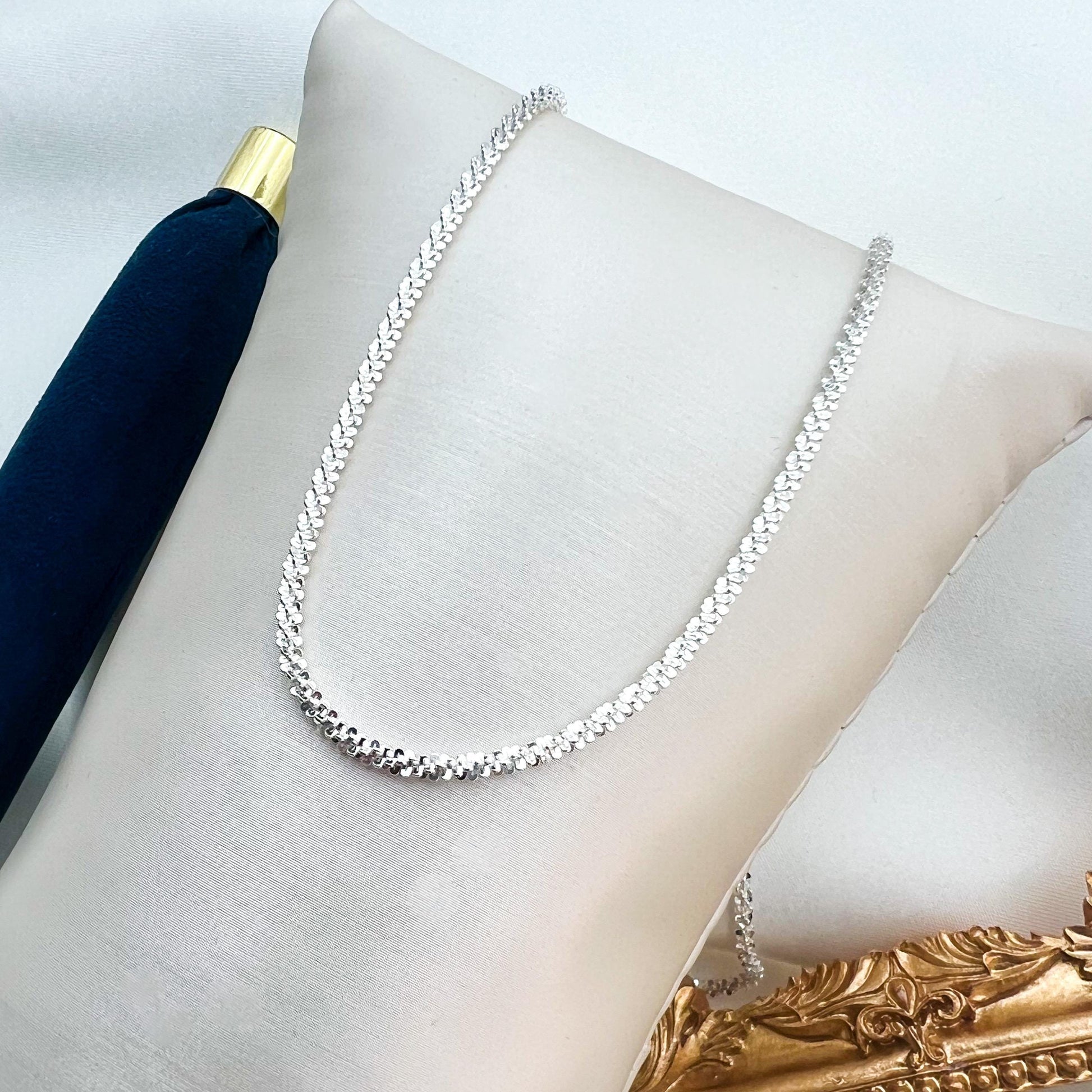 Stylish Silver 925 Popcorn Chain Necklace