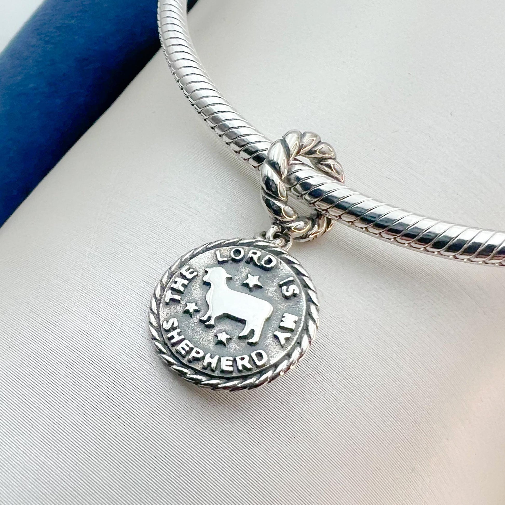 "The Lord is My Shepherd" Silver 925 Charm - Perfect for Pandora Bracelets