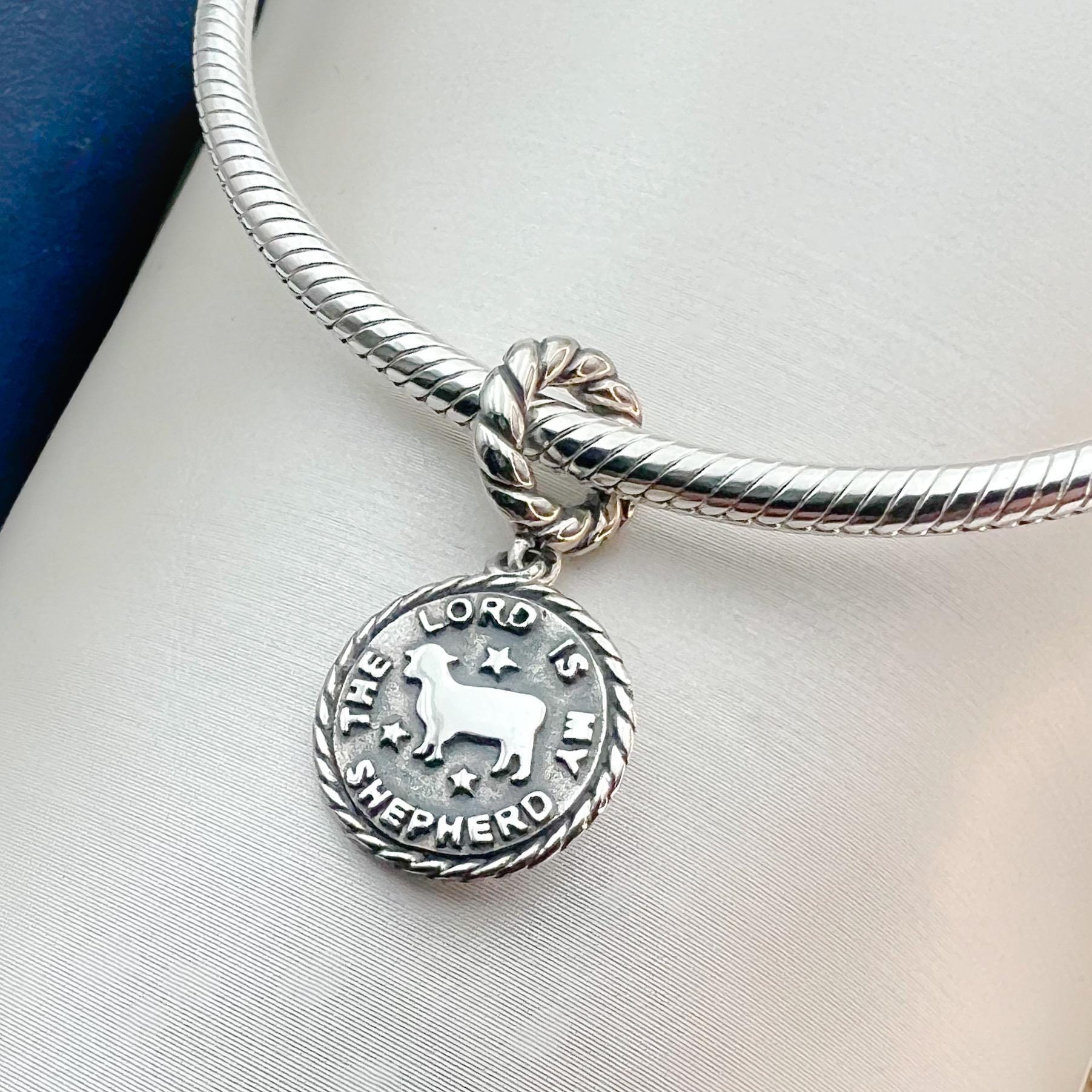 "The Lord is My Shepherd" Silver 925 Charm - Perfect for Pandora Bracelets