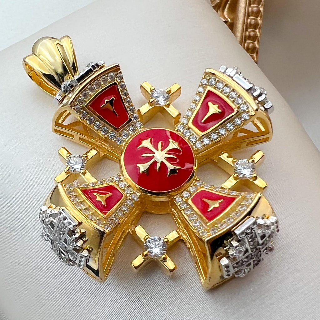 Jerusalem Cross Pendant | The Light of Faith Crafted in Gold and Silver