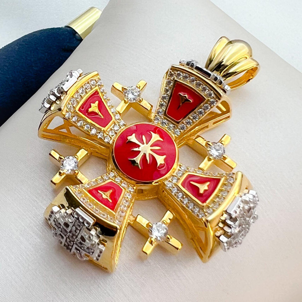 Jerusalem Cross Pendant | The Light of Faith Crafted in Gold and Silver