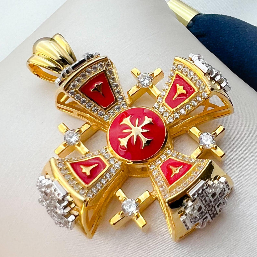 Jerusalem Cross Pendant | The Light of Faith Crafted in Gold and Silver